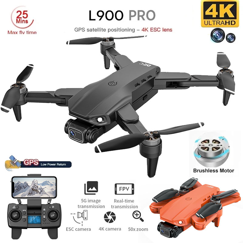 Drone Camera Night Vision - Квадрокоптер L900 Pro складной с GPS