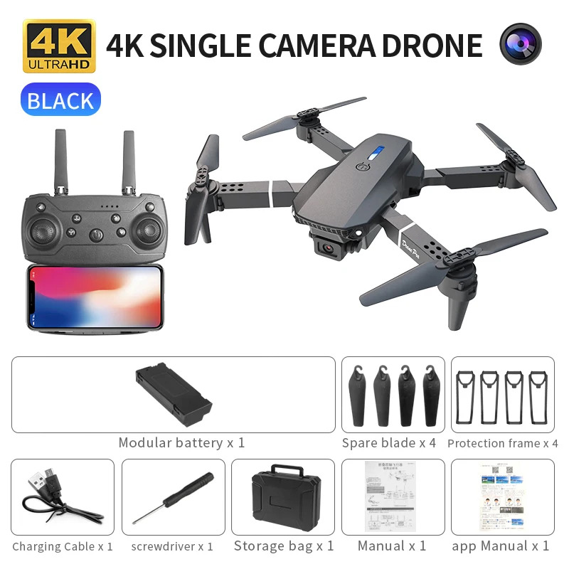 Drone Camera 4K - E88 ProИнтеллектуальный складной дрон поддерживает переключение