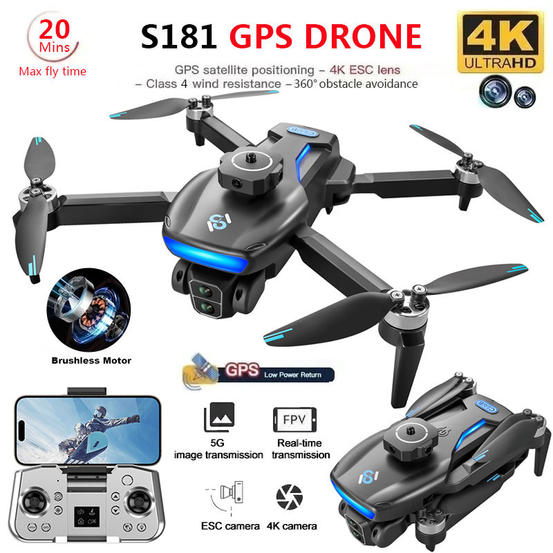 S181 GPS Дрон 4K профессиональ – обзор и цена Drone Camera Wide Angle